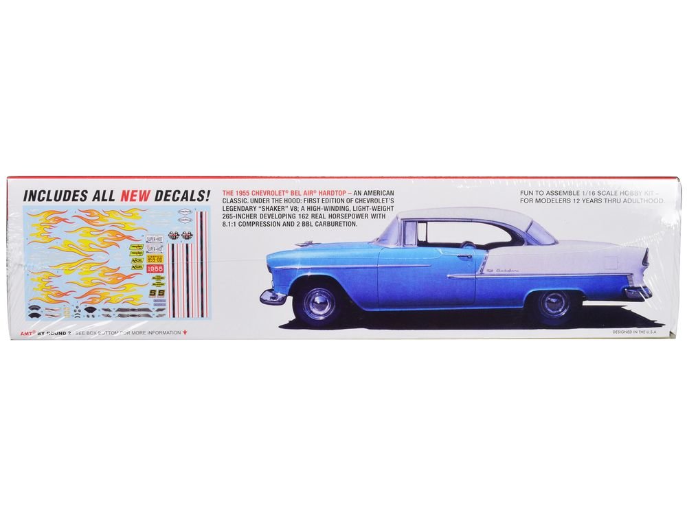 Skill 3 Model Kit 1955 Chevrolet Bel Air Hardtop 1/16 Scale Model by AMT view 3