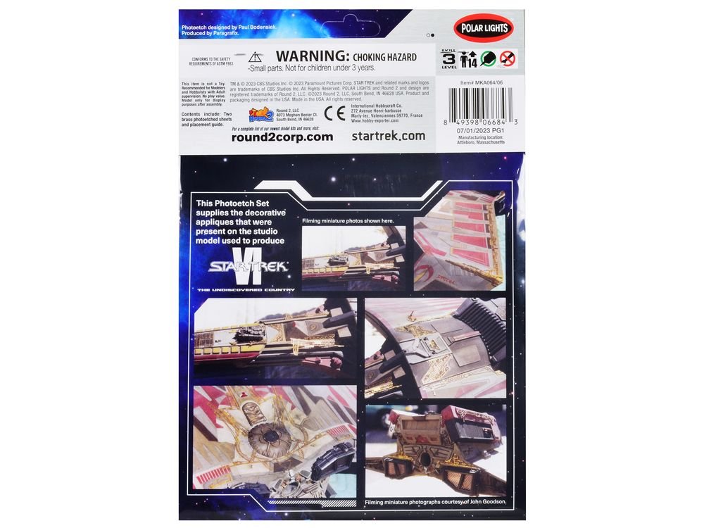 Photoetch Set for Klingon Kronos One Spaceship "Star Trek VI: The Undiscovered Country" (1991) Movie 1/350 Scale by Polar Lights view 2