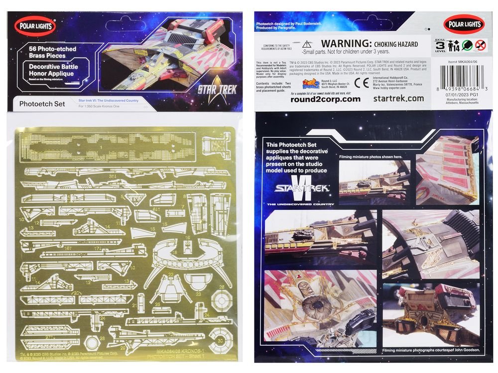 Photoetch Set for Klingon Kronos One Spaceship "Star Trek VI: The Undiscovered Country" (1991) Movie 1/350 Scale by Polar Lights view 3