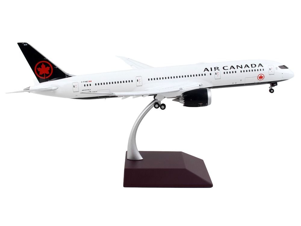 Boeing 787-9 Commercial Aircraft with Flaps Down "Air Canada" White with Black Tail "Gemini 200" Series 1/200 Diecast Model Airplane by GeminiJets view 2