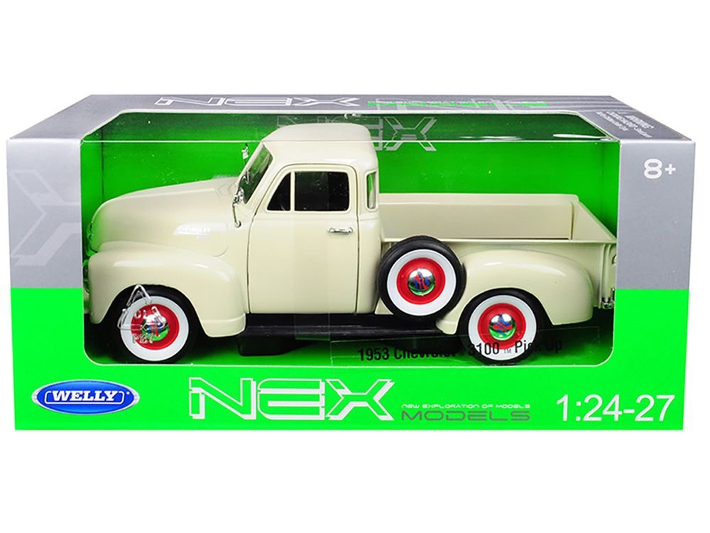 1953 Chevrolet 3100 Pickup Truck Cream 1/24-1/27 Diecast Model Car by Welly view 3