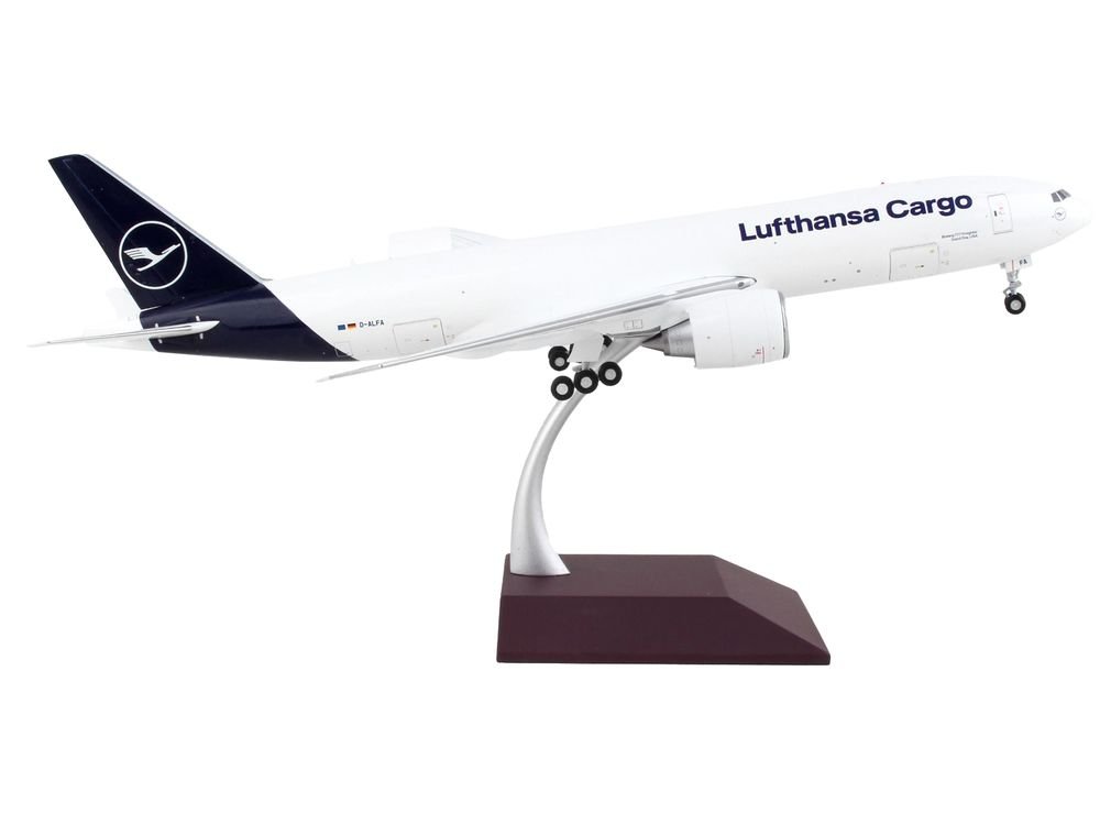 Boeing 777F Commercial Aircraft "Lufthansa Cargo" White with Blue Tail "Gemini 200 - Interactive" Series 1/200 Diecast Model Airplane by GeminiJets view 2