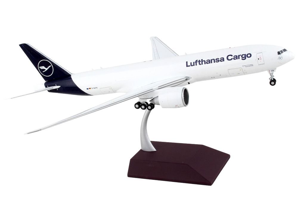 Boeing 777F Commercial Aircraft "Lufthansa Cargo" White with Blue Tail "Gemini 200 - Interactive" Series 1/200 Diecast Model Airplane by GeminiJets view 3