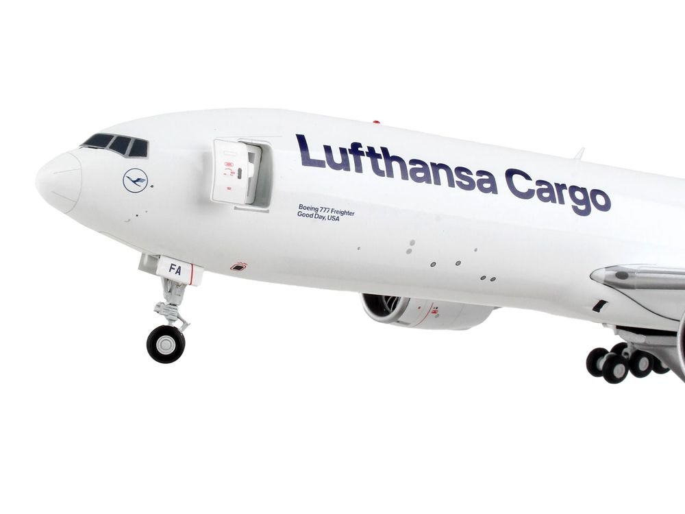 Boeing 777F Commercial Aircraft "Lufthansa Cargo" White with Blue Tail "Gemini 200 - Interactive" Series 1/200 Diecast Model Airplane by GeminiJets view 4