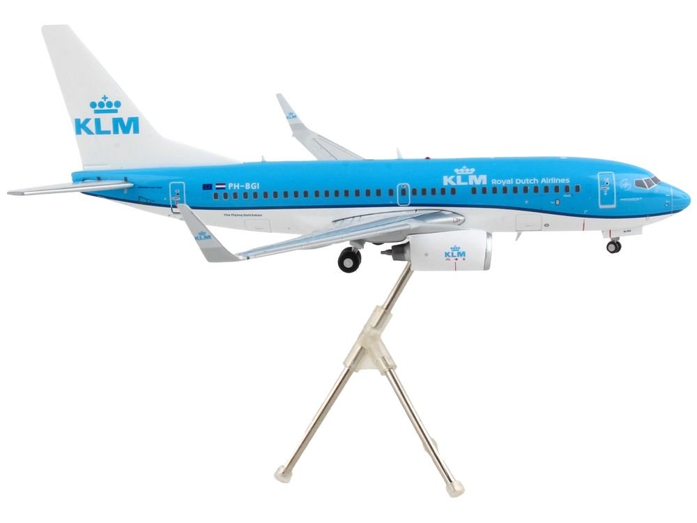 Boeing 737-700 Commercial Aircraft "KLM Royal Dutch Airlines" Blue with White Tail "Gemini 200" Series 1/200 Diecast Model Airplane by GeminiJets view 2