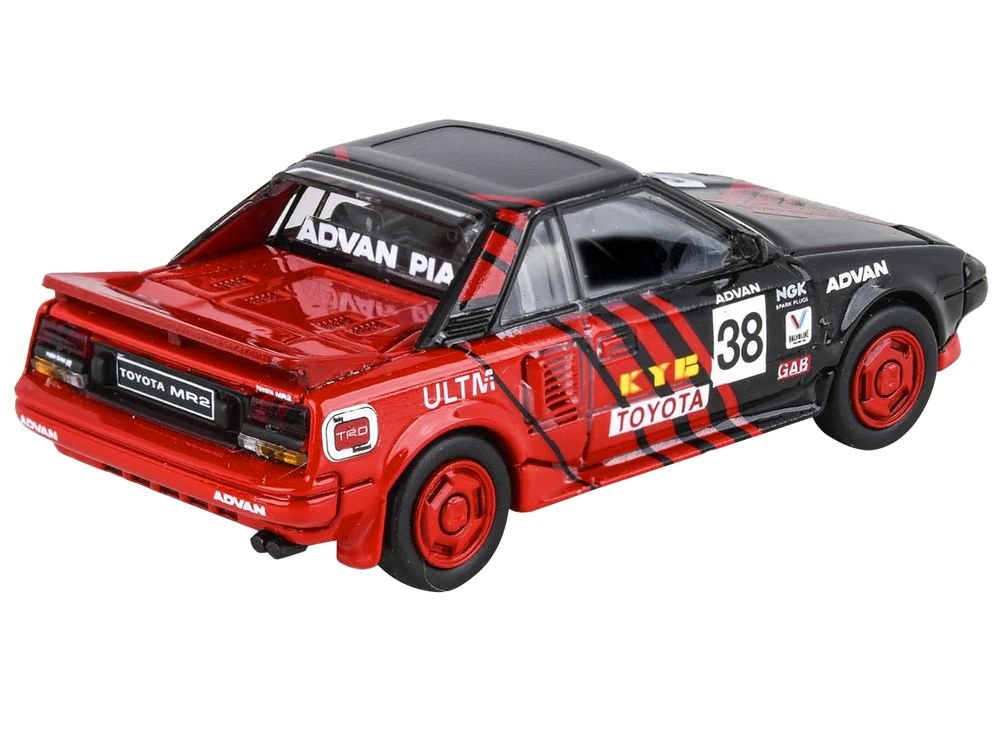1985 Toyota MR2 MK1 RHD (Right Hand Drive) #38 Red and Black "Autocross Livery" 1/64 Diecast Model Car by Paragon Models view 2