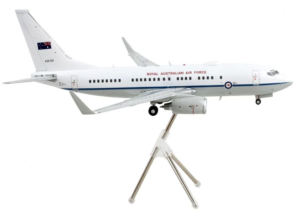 Boeing 737-700 Transport Aircraft "Royal Australian Air Force - A36-001" White and Gray "Gemini 200" Series 1/200 Diecast Model Airplane by GeminiJets view 2