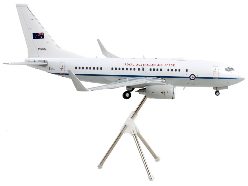 Boeing 737-700 Transport Aircraft "Royal Australian Air Force - A36-002" White and Gray "Gemini 200" Series 1/200 Diecast Model Airplane by GeminiJets view 2