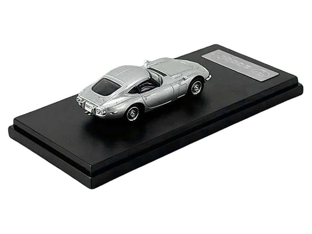 Toyota 2000GT RHD (Right Hand Drive) Silver Metallic 1/64 Diecast Model Car by LCD Models view 3