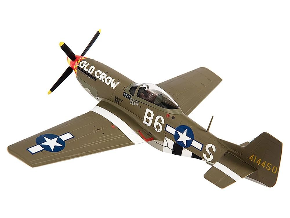 North American P-51D Mustang Fighter Aircraft "Captain Clarence E. Anderson 363rd FS 357th FG Old Crow" (1944) United States Air Force 1/72 Diecast Model by JC Wings view 2