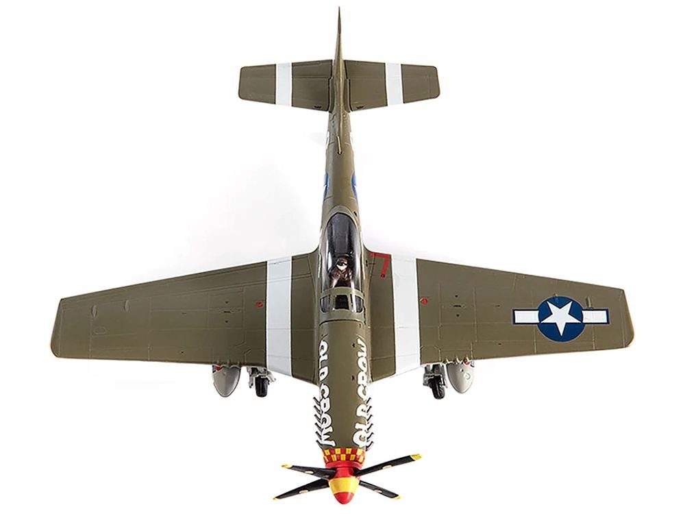 North American P-51D Mustang Fighter Aircraft "Captain Clarence E. Anderson 363rd FS 357th FG Old Crow" (1944) United States Air Force 1/72 Diecast Model by JC Wings view 4