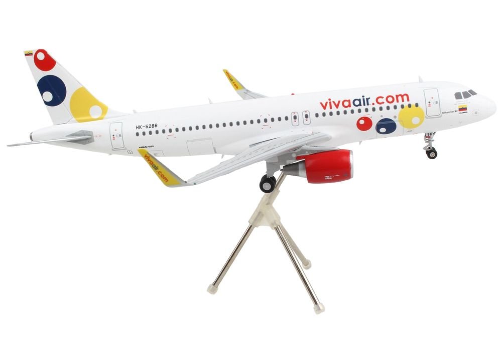Airbus A320 Commercial Aircraft "Viva Air" White with Tail Graphics "Gemini 200" Series 1/200 Diecast Model Airplane by GeminiJets view 2