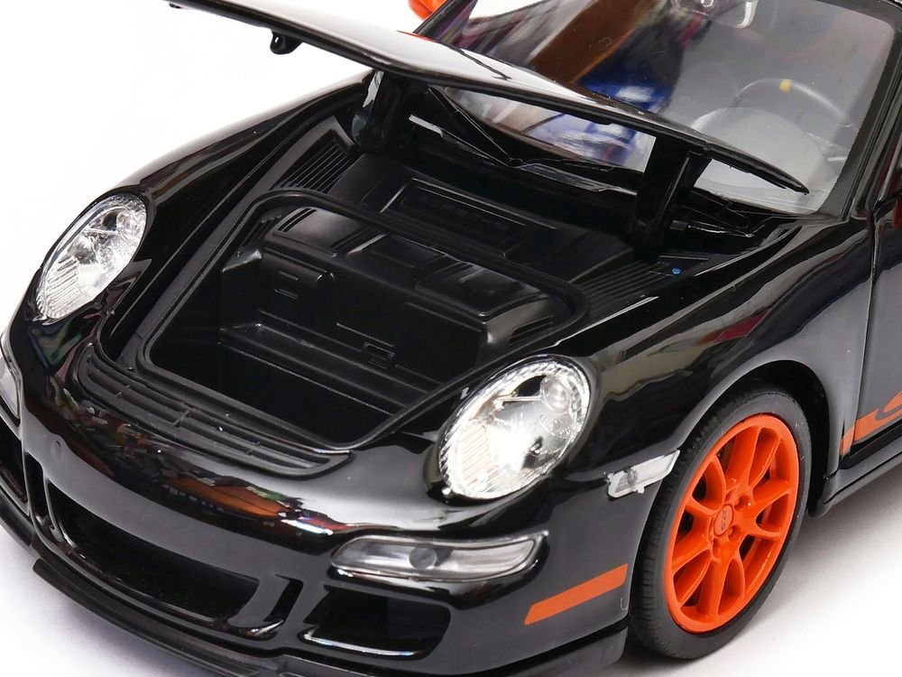 Porsche 911 (997) GT3 RS Black with Orange Accents 1/24-1/27 Diecast Model Car by Welly view 2