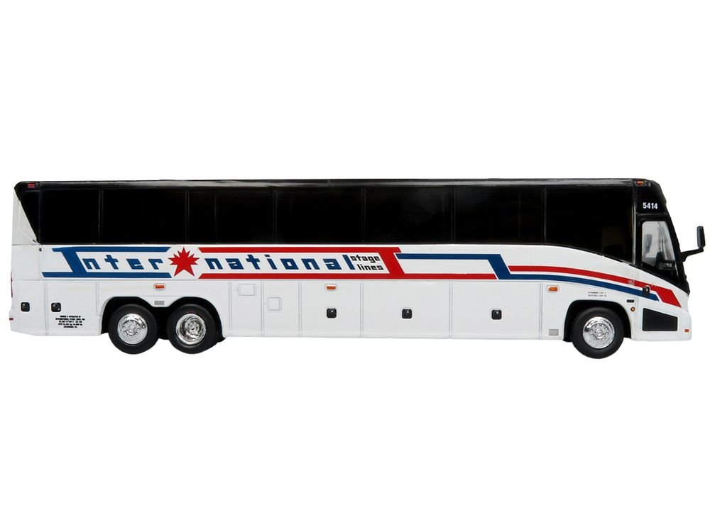 MCI J4500 Coach Bus "International Stage Lines" White "The Bus & Motorcoach Collection" Limited Edition to 504 pieces Worldwide 1/87 (HO) Diecast Model by Iconic Replicas view 2