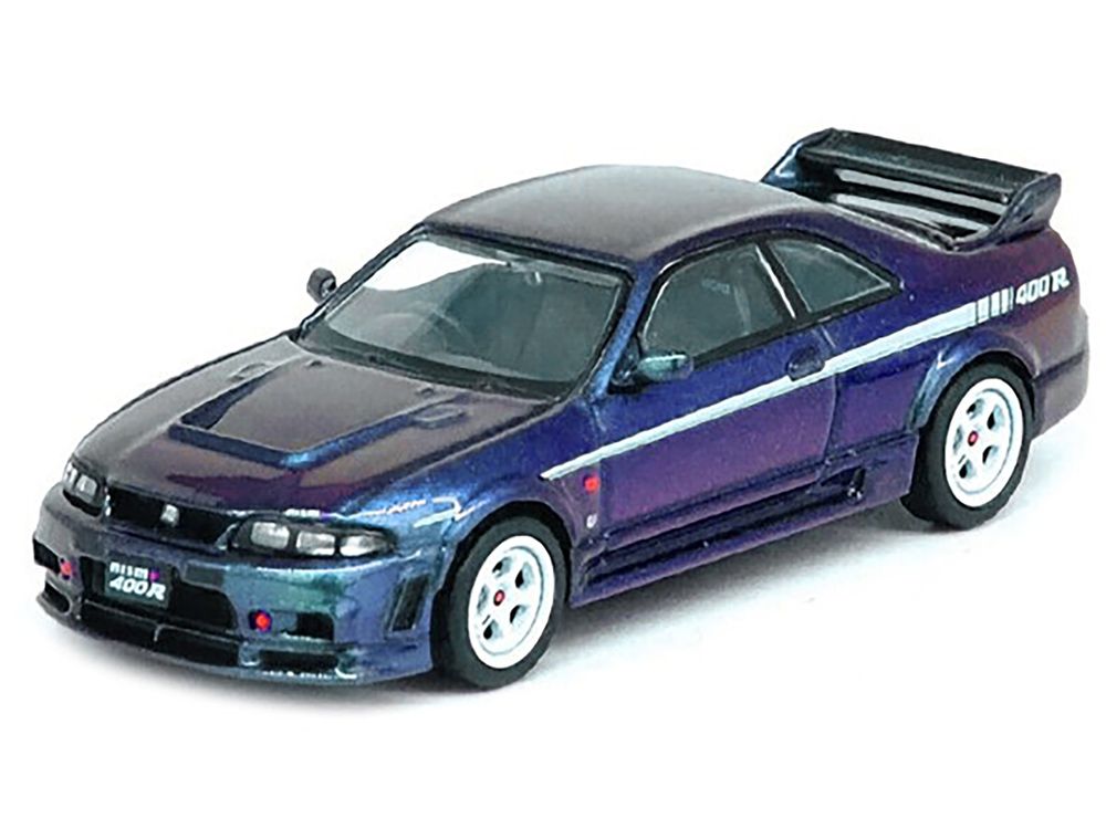 Nissan Skyline GT-R (R33) Nismo 400R RHD (Right Hand Drive) Midnight Purple II Metallic "Hong Kong Toycar Salon 2023 Special Edition" 1/64 Diecast Model Car by Inno Models view 2