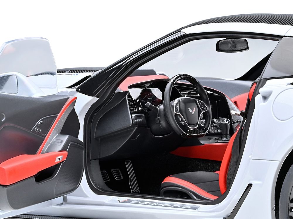 2019 Chevrolet Corvette C7 ZR1 Ceramic Matrix Gray Metallic with Carbon Top 1/18 Model Car by Autoart view 2