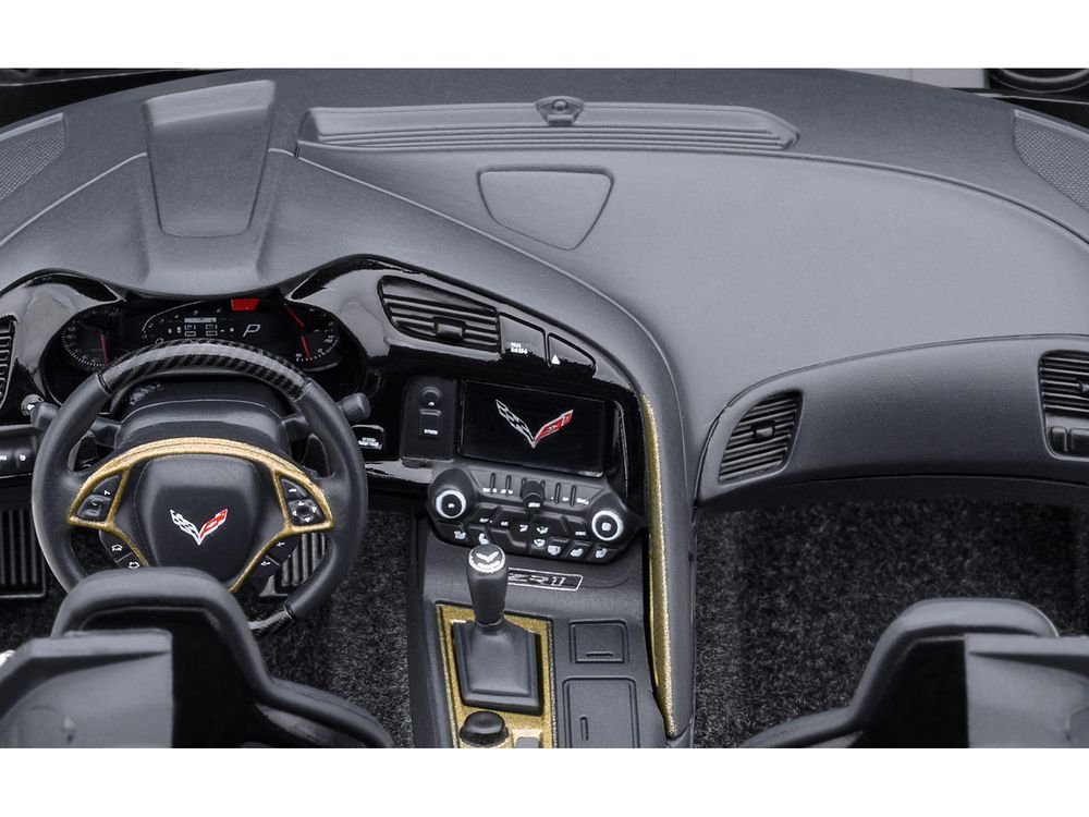 2019 Chevrolet Corvette C7 ZR1 Sebring Orange Tintcoat with Carbon Top 1/18 Model Car by Autoart view 3