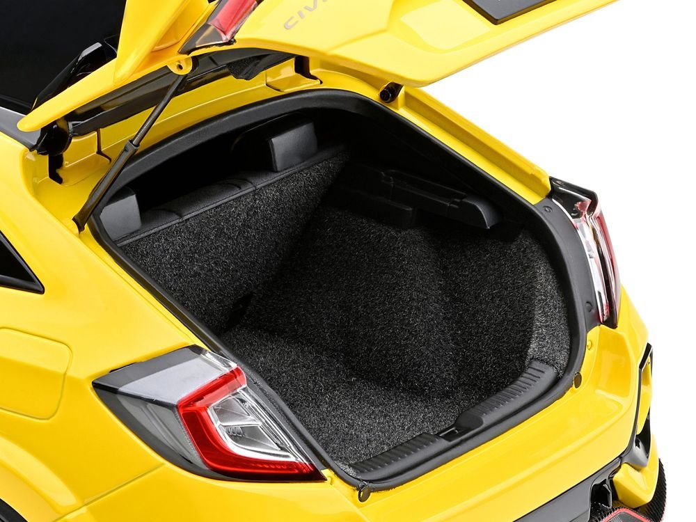 2021 Honda Civic Type R (FK8) RHD (Right Hand Drive) Sunlight Yellow Limited Edition 1/18 Model Car by Autoart view 5