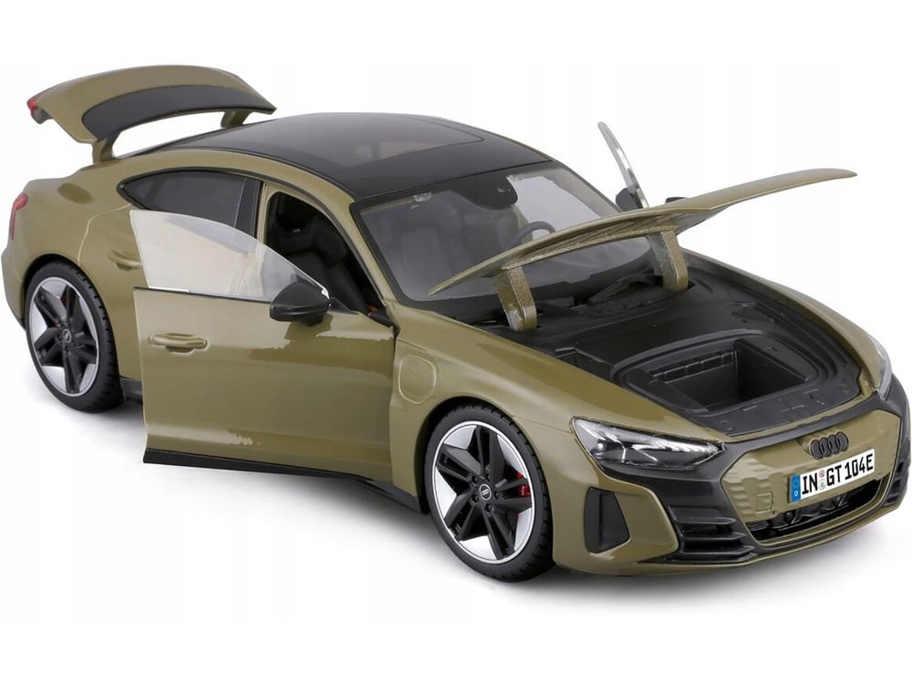2022 Audi RS e-tron GT Dark Green with Sunroof 1/18 Diecast Model Car by Bburago view 2