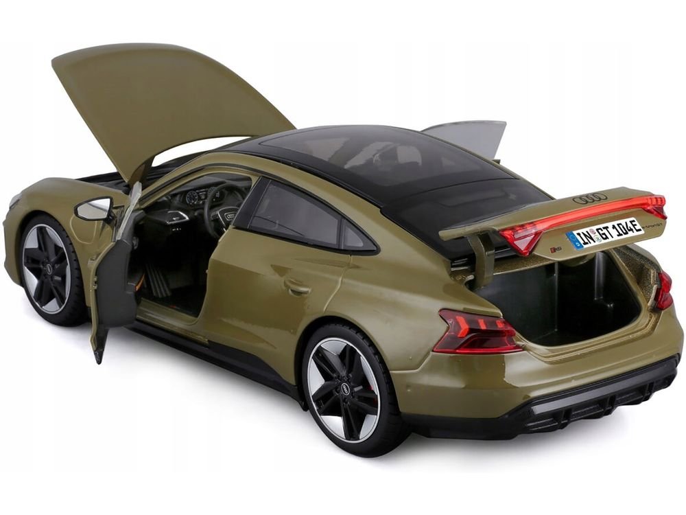 2022 Audi RS e-tron GT Dark Green with Sunroof 1/18 Diecast Model Car by Bburago view 3