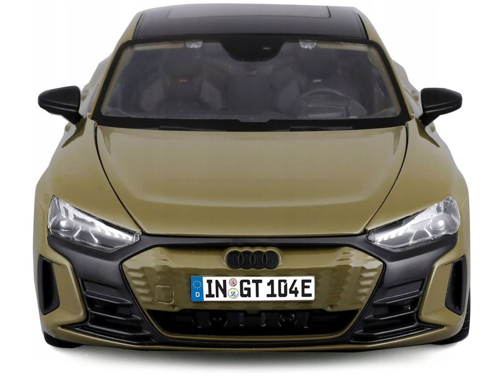 2022 Audi RS e-tron GT Dark Green with Sunroof 1/18 Diecast Model Car by Bburago view 4