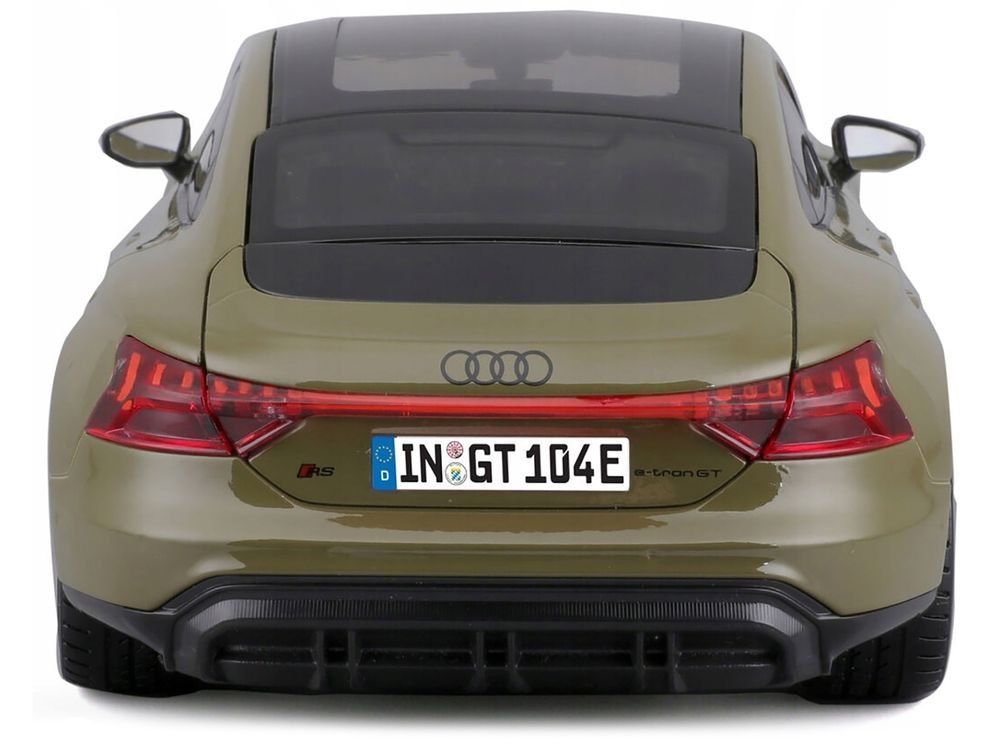 2022 Audi RS e-tron GT Dark Green with Sunroof 1/18 Diecast Model Car by Bburago view 5