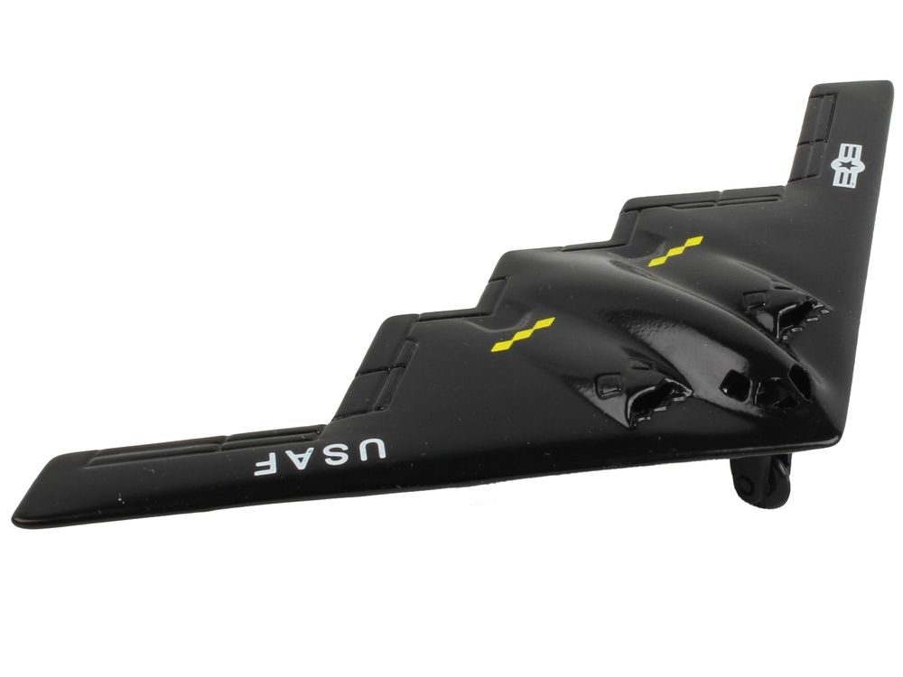Northrop Grumman B-2 Spirit Stealth Aircraft Black "United States Air Force" with Runway Section Diecast Model Airplane by Runway24 view 3