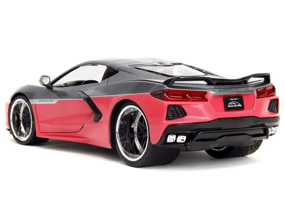 2020 Chevrolet Corvette Gray Metallic and Pink "Pink Slips" Series 1/24 Diecast Model Car by Jada view 5