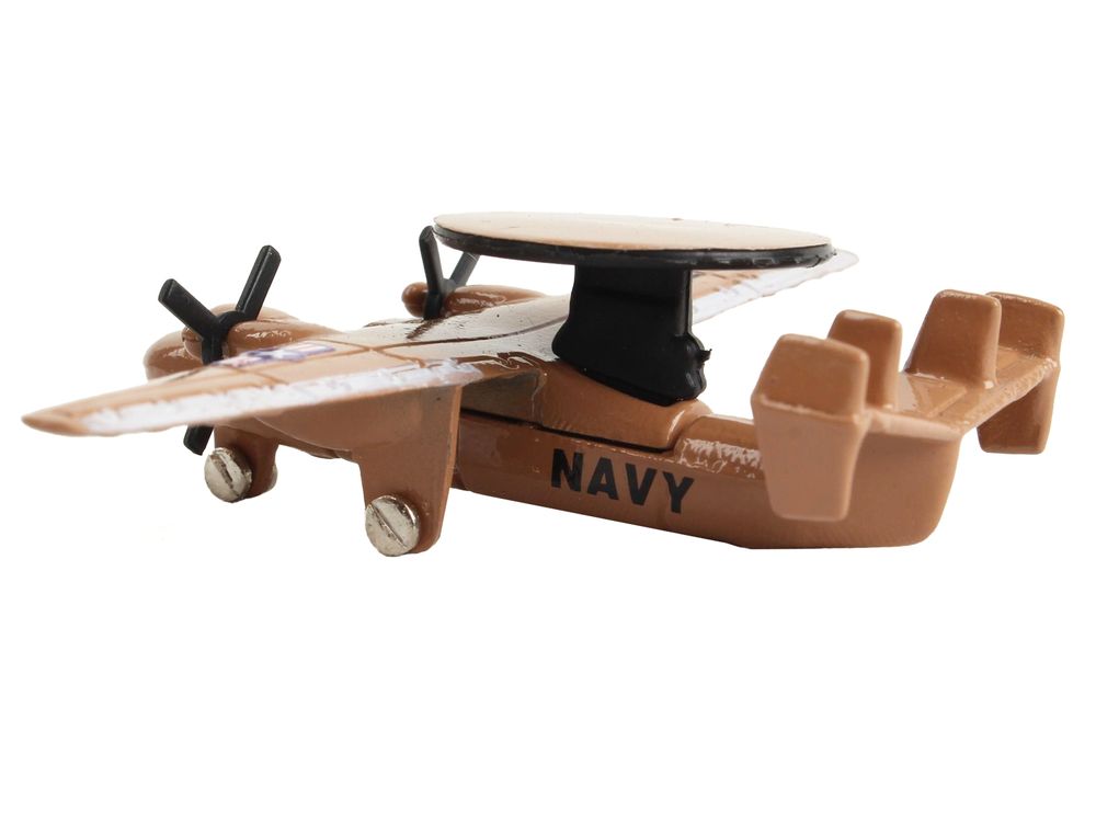 Northrop Grumman E-2C Hawkeye Aircraft Tan "United States Navy" with Runway Section Diecast Model Airplane by Runway24 view 2