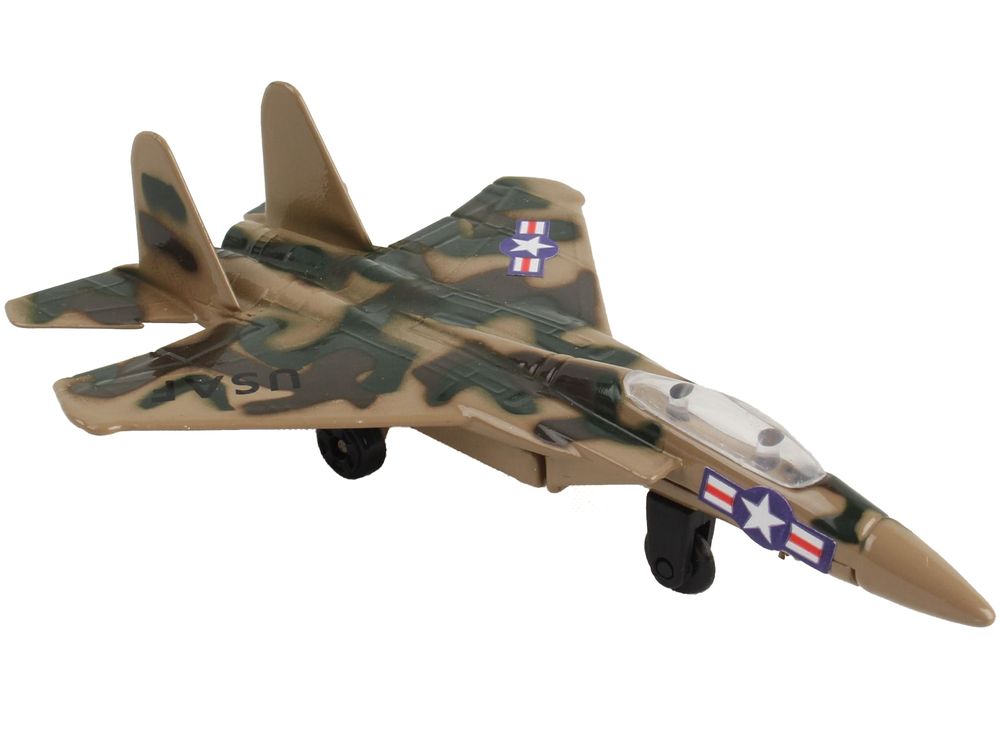 McDonnell Douglas F-15 Eagle Fighter Aircraft Desert Camouflage "United States Air Force" with Runway Section Diecast Model Airplane by Runway24 view 3