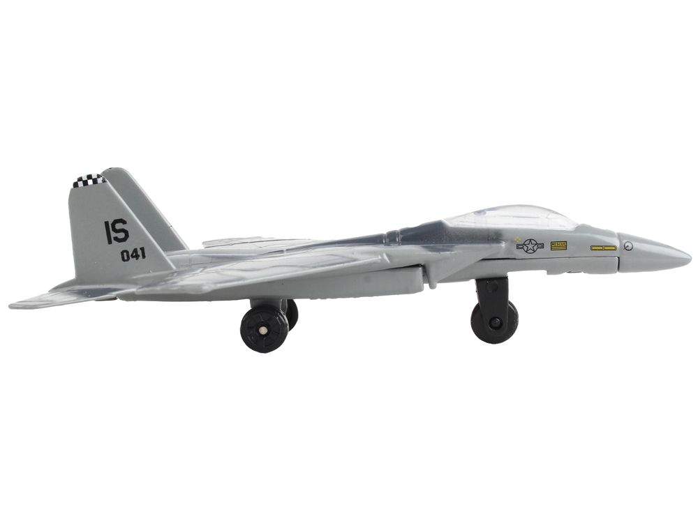 McDonnell Douglas F-15 Eagle Fighter Aircraft Gray Camouflage "United States Air Force" with Runway Section Diecast Model Airplane by Runway24 view 2