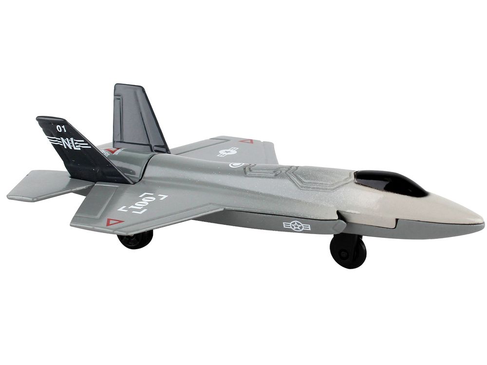 Lockheed Martin F-35 Lightning II Aircraft Gray "Joint Strike Fighter" with Runway Section Diecast Model Airplane by Runway24 view 3