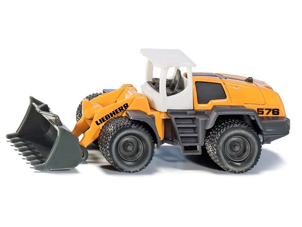 Liebherr 576 Wheel Loader Yellow with White Top Diecast Model by Siku view 2