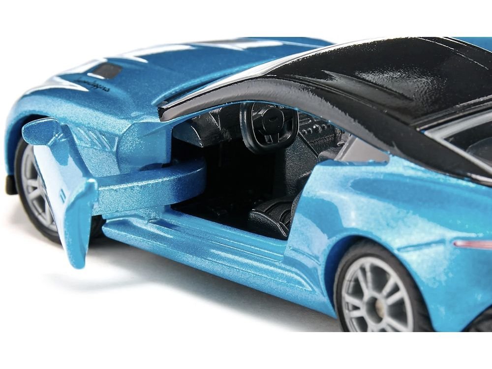 Aston Martin DBS Superleggera Blue Metallic with Black Top Diecast Model Car by Siku view 3