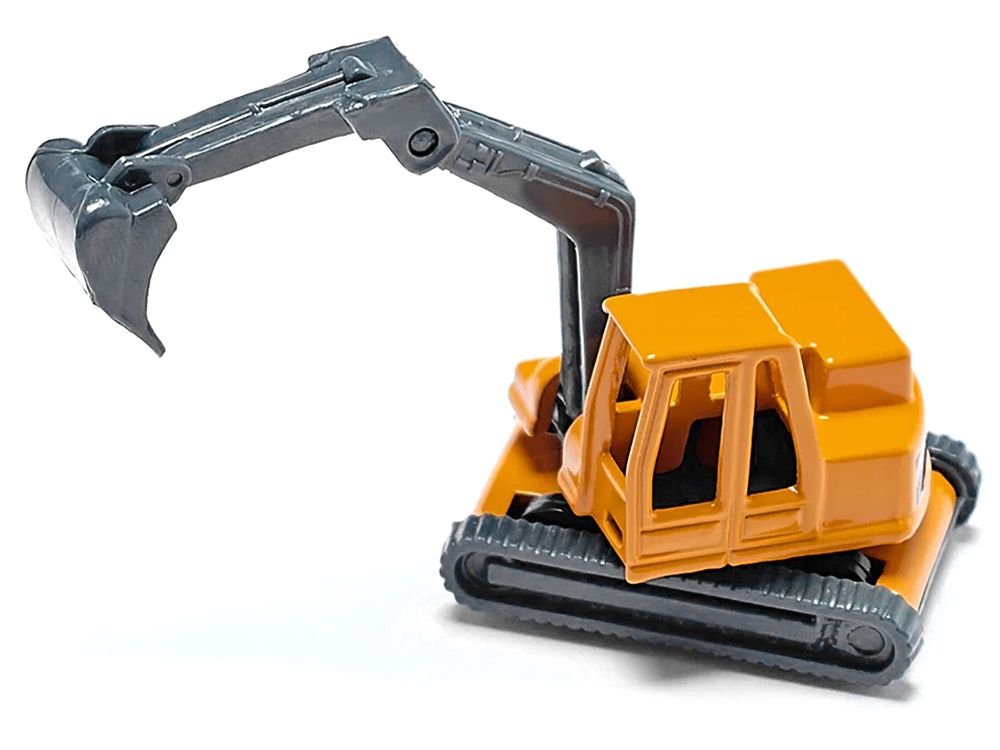 Truck with Low Loader Trailer and Excavator Yellow Diecast Model by Siku view 2