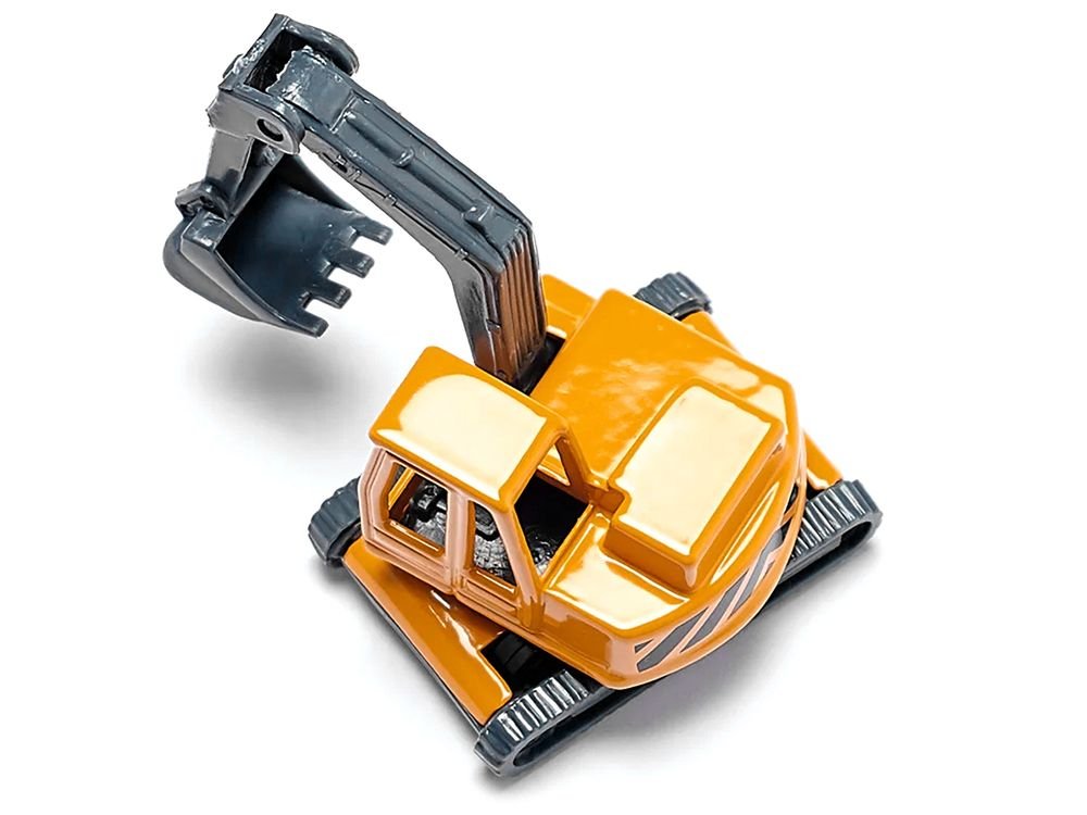 Truck with Low Loader Trailer and Excavator Yellow Diecast Model by Siku view 5