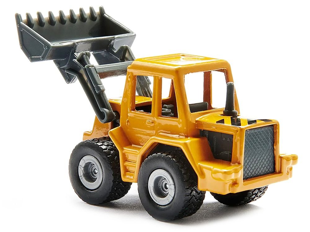 Truck with Low Loader Trailer and Front Loader Yellow Diecast Model by Siku view 5