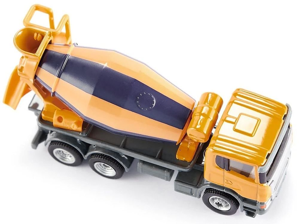 Scania Mixer Truck Yellow 1/87 (HO) Diecast Model by Siku view 2