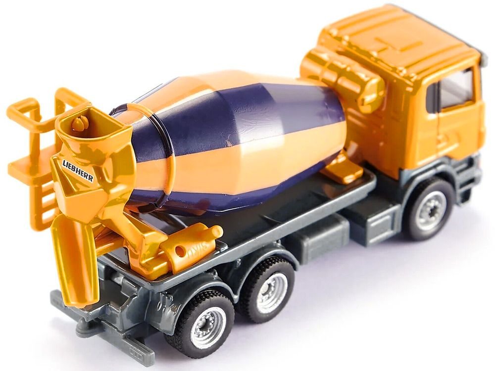 Scania Mixer Truck Yellow 1/87 (HO) Diecast Model by Siku view 4