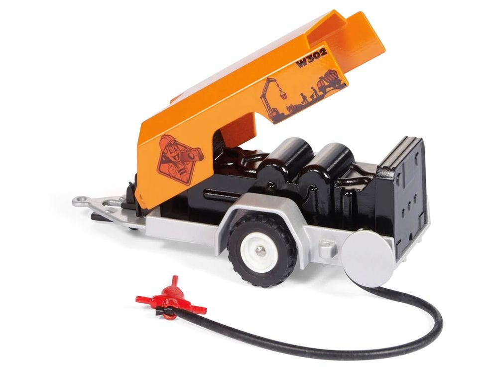 Ram 1500 Pickup Truck Yellow with Compressor Trailer and Worker Figure with Accessories Set 1/50 Diecast Models by Siku view 3