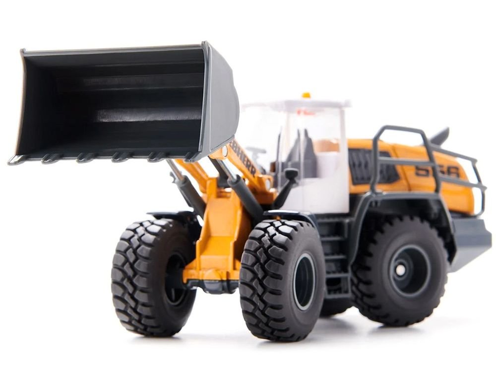 Liebherr L556 Wheel Loader Yellow with White Cabin 1/50 Diecast Model by Siku view 2