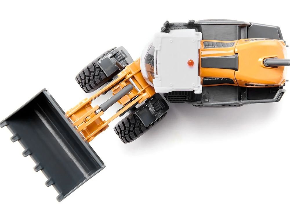 Liebherr L556 Wheel Loader Yellow with White Cabin 1/50 Diecast Model by Siku view 3