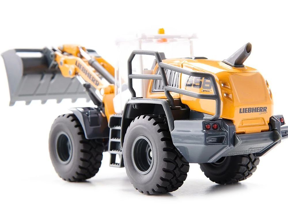 Liebherr L556 Wheel Loader Yellow with White Cabin 1/50 Diecast Model by Siku view 4