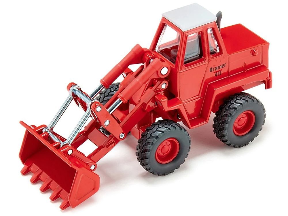 Kramer 411 Wheel Loader Red with White Top 1/50 Diecast Model by Siku view 2