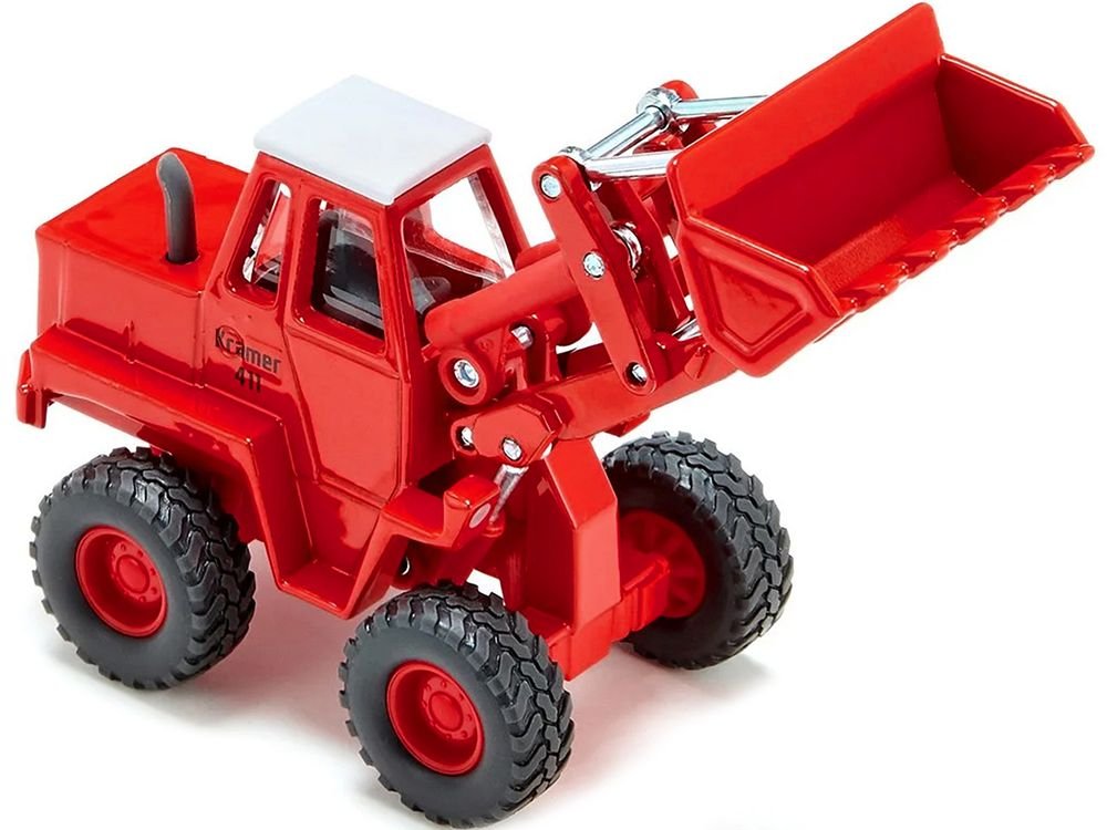 Kramer 411 Wheel Loader Red with White Top 1/50 Diecast Model by Siku view 3