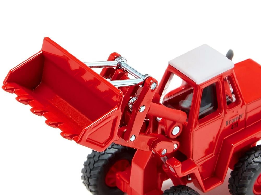 Kramer 411 Wheel Loader Red with White Top 1/50 Diecast Model by Siku view 4