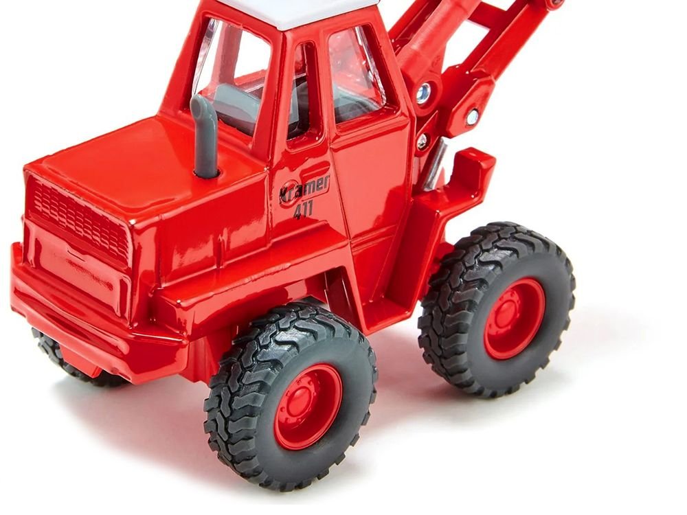 Kramer 411 Wheel Loader Red with White Top 1/50 Diecast Model by Siku view 5