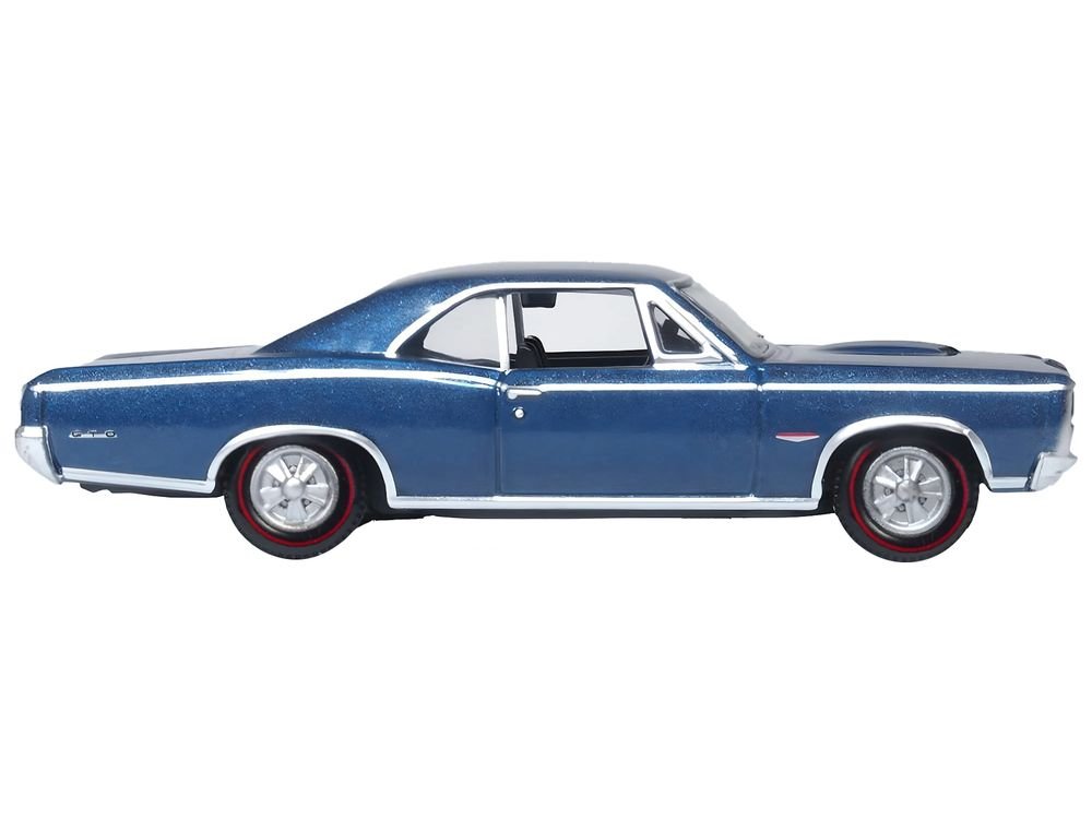 1966 Pontiac GTO Fontaine Blue Metallic 1/87 (HO) Scale Diecast Model Car by Oxford Diecast view 2