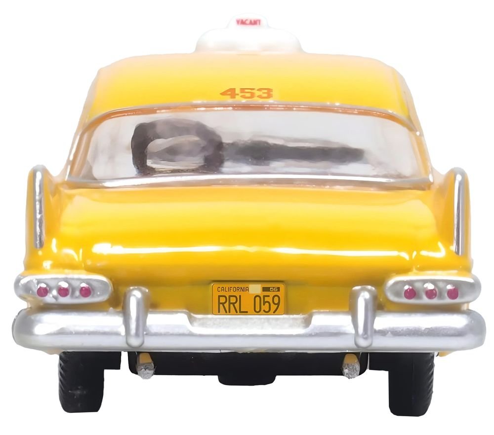 1959 Plymouth Belvedere Taxi Yellow "Tanner Yellow Cab Co." 1/87 (HO) Scale Diecast Model Car by Oxford Diecast view 3