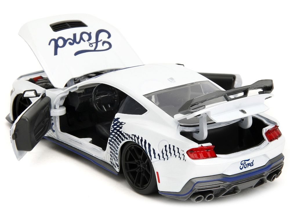 2024 Ford Mustang Dark Horse White with "Mustang Horse Graphics" "Bigtime Muscle" Series 1/24 Diecast Model Car by Jada view 4